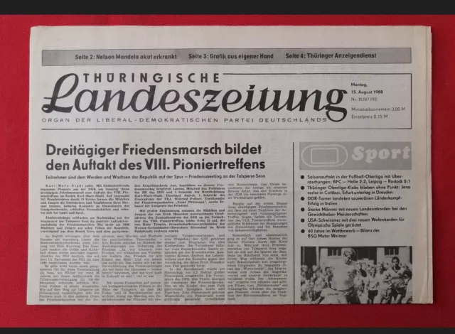 15.8.1988 DDR Dynamo DRESDEN 2:0 ROT-WEIß Erfurt Heun * Eisenach LDPD TLZ WEIMAR