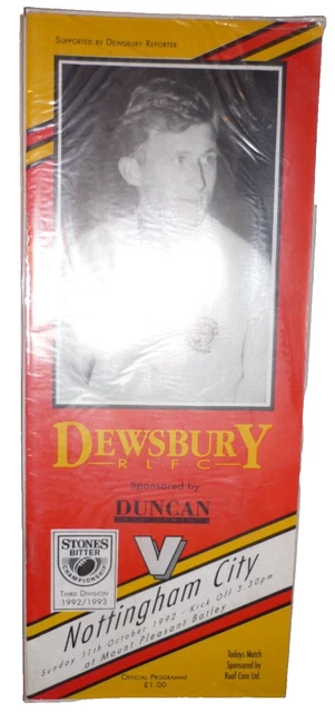 Dewsbury v Nottingham City 11th October 1992 League @ Mount Pleasant, Batley