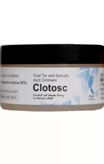 Clotosc Coal Tar & Salicylic Acid Ointment with Manuka Honey and Oatmeal extract