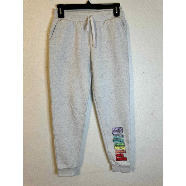 Puma Logo Girls Sweat Pants Size Large 14/16 Gray