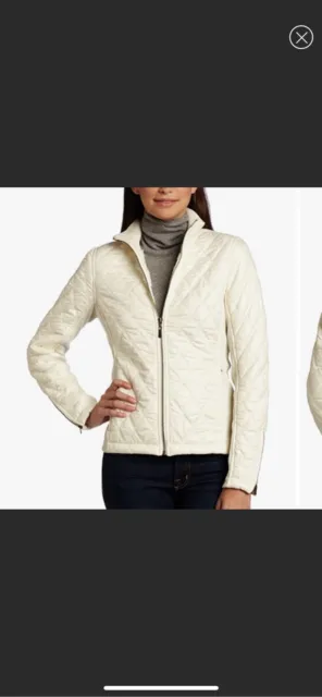 Prana Ivory Sherpa Quilted Ribbed Diva Jacket size S