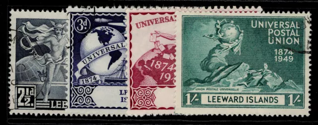 LEEWARD ISLANDS GVI SG119-122, anniversary of UPU set, FINE USED. Cat £11.