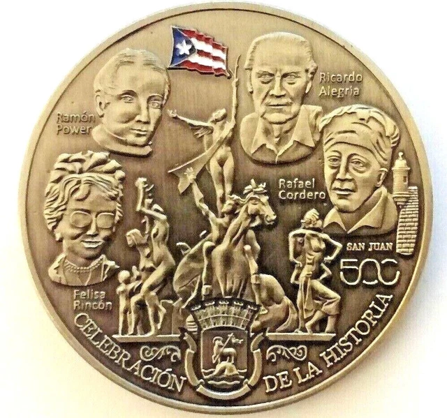 MEDALLA NICKEL 5TO CENTENARIO 2021 SAN JUAN PUERTO RICO Ilustre Procer