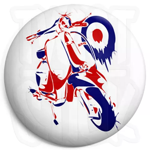 Lambretta Mod Target Painting - Button Badge - 25mm Badges, Fridge Magnet Option