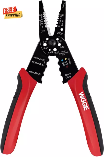 WGGE WG-015 Professional 8-Inch Wire Stripper/Wire Crimping Tool