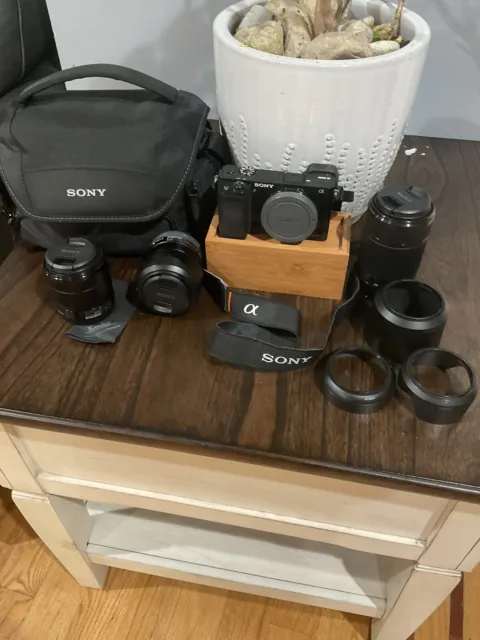 Sony Alpha a6000 Mirrorless Digital Camera With 18-55mm 55-210mm FE 2/28mm Lens