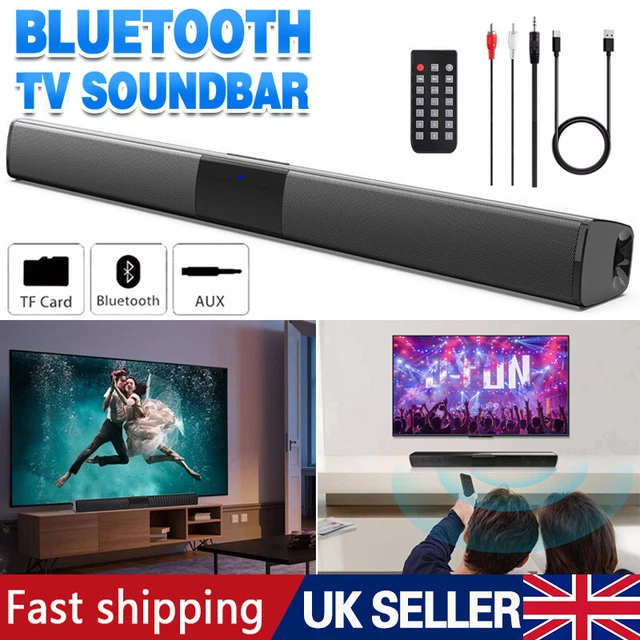 TV Sound Bar, 40W Bluetooth 5.3 Sound Bars for Smart TV, 3D Stereo Home Theater Wireless Soundbar Speakers with 2000mAh Battery