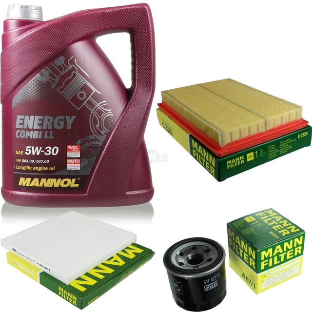 Motoröl-Set 5W30 5 Liter + Ölfilter SM111 + Ölablassschraube 12281 – Teilsynthetisch, Universal