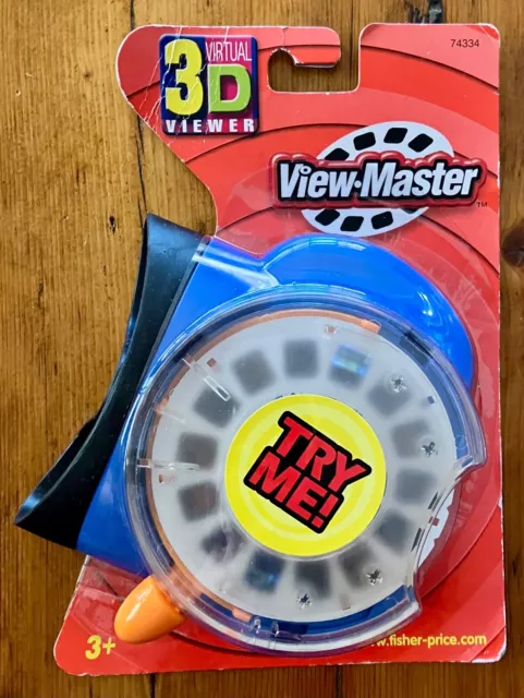 NEW Vintage 2003 Mattel VIEW-MASTER Virtual 3D Viewer & TRY ME! Reel - BLUE