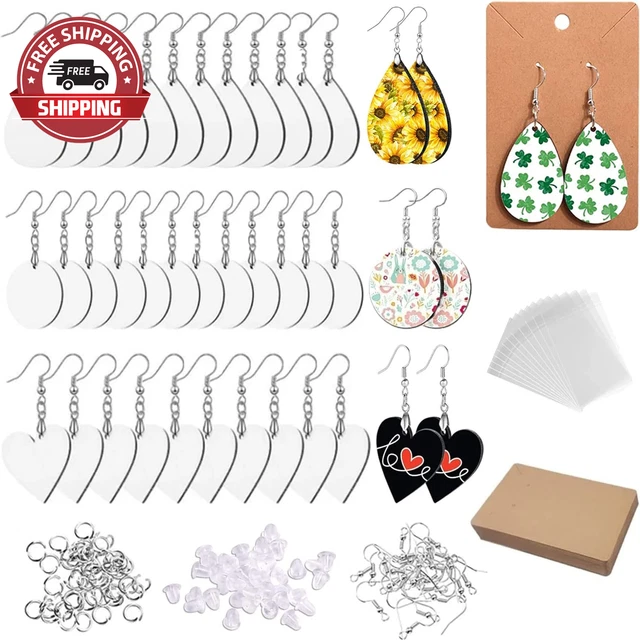 Glacely 36 Pcs Sublimation Blank Earrings Unfinished Heat Transfer Sublimation P
