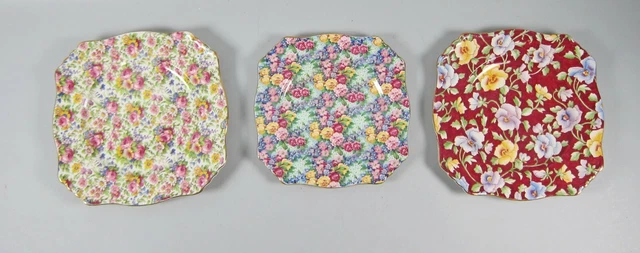 3pc Lot of Royal Winton China SUMMERTIME,JUNE FESTIVAL,JULIA Dinnerware Plates