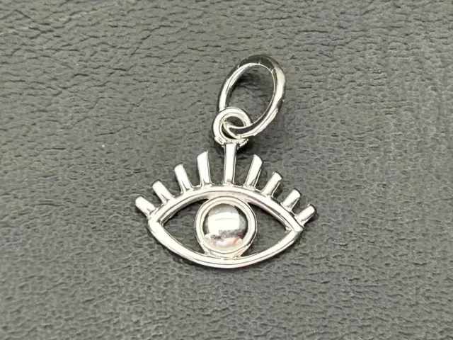 925 Sterling Silver Evil Eye Mati Nazar Pendant Charm Eye Shape Protection