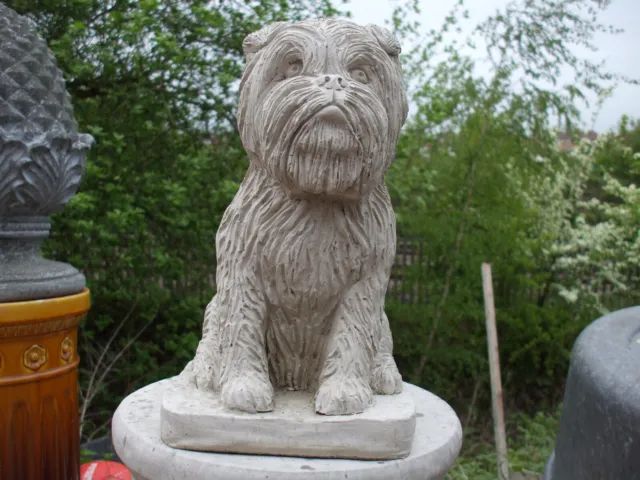 Sitting  Stone Brussels Griffon Dog Statue  Garden Sculpture