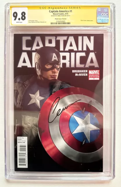Captain America #1 CGC SS 9.8 Signed by Chris Evans 🔥 Movie Photo Cover Variant