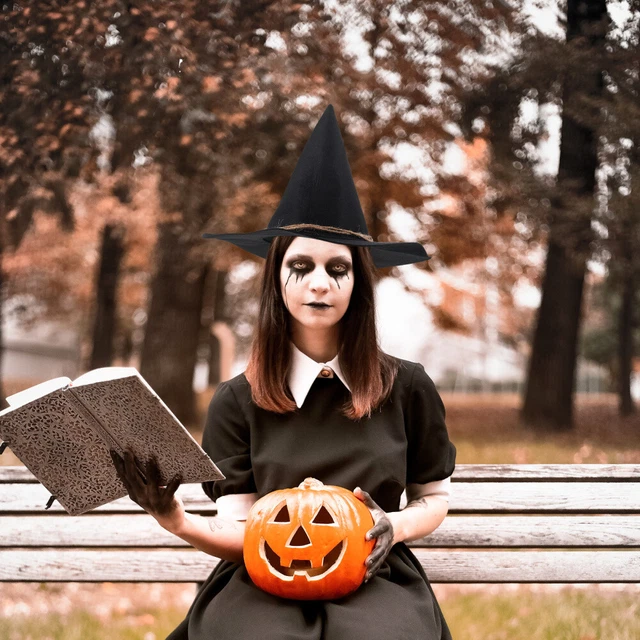 DECORATIVE HALLOWEEN HAT Wizard Witch Soft Black Costume Girl Party