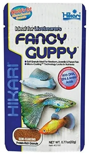 Hikari Fancy Guppy Food 0.77 oz  Semi-Floating Granules for Tropical Fish