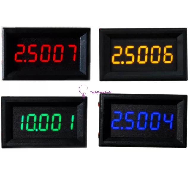 Red Blue Yellow 5 Digit LED DC 0-4.3000-33.000V Digital Voltage Panel Voltmeter