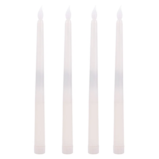 4 piezas Lámpara Vela Sin Llama Eléctrica LED Taper Velas Cono Vela Lámpara