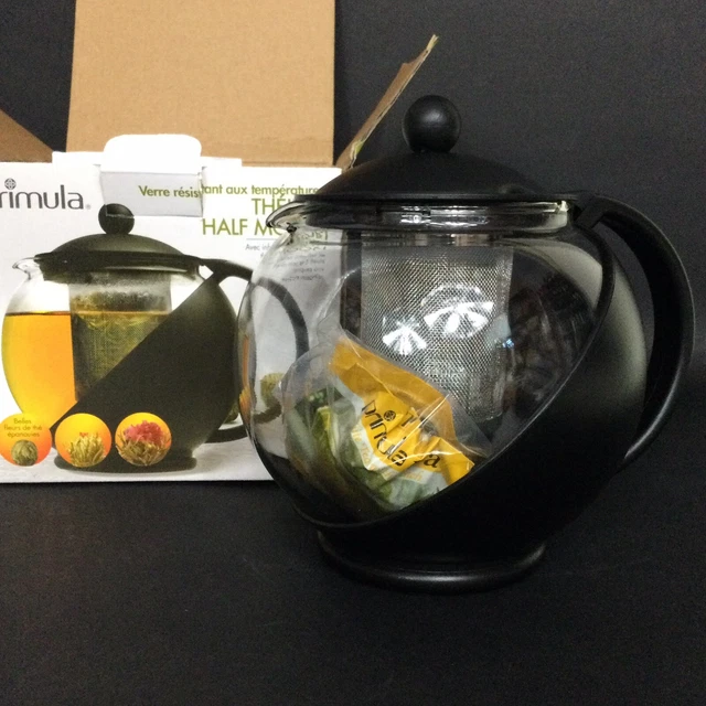 Primula Half Moon Glass Teapot, Blooming, Loose Leaf Tea Set Stainless Filter