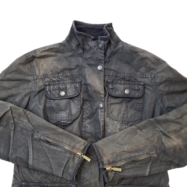 Barbour Jacket Barbour Coat Vintage 90's Quilted Women's Black Size Large