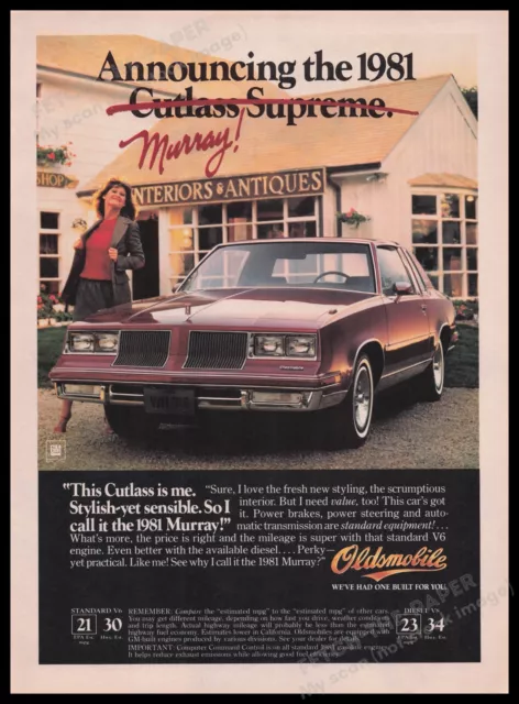 OLDSMOBILE CUTLASS MURRAY Car 1980s Print Advertisement Ad 1980 $11.99 ...