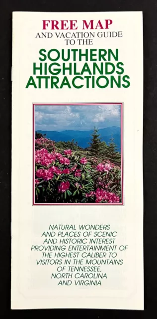 1980s Southern Highlands Attractions Guide VA TN NC Vtg Travel Brochure Booklet