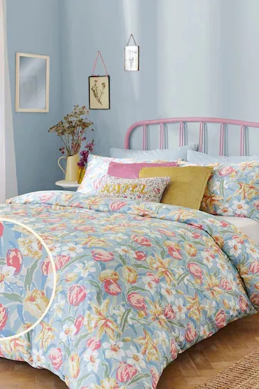 Laura Ashley Tulips China Blue king sized duvet set bnib