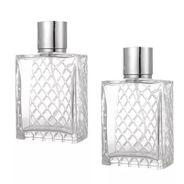 2 Pcs Travel Refillable Glass Cosmetic Containers Perfume Spray Bottle Mini