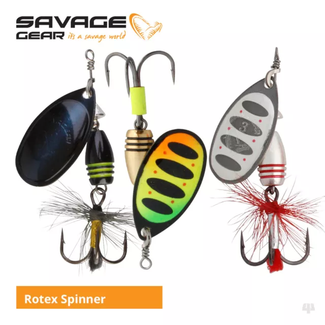 Savage Gear Rotex Spinners - Sea Trout Pike Perch Salmon Chub Bass Fishing Lures