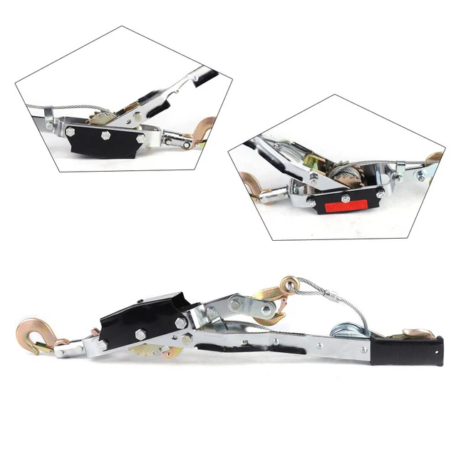 5 Ton Extra Heavy Duty Power Puller Hand Winch Steel Cable with 3 Hooks 2 Gears