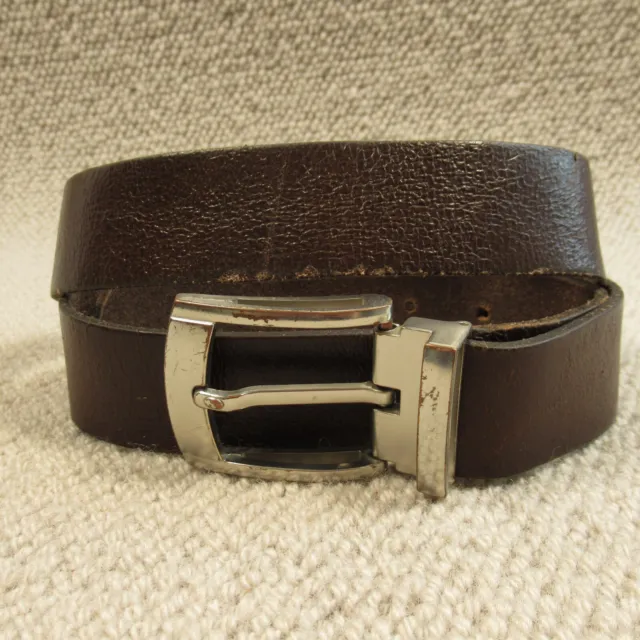 Cintura Pelle 38 95 Marrone Solido Vintage 7111