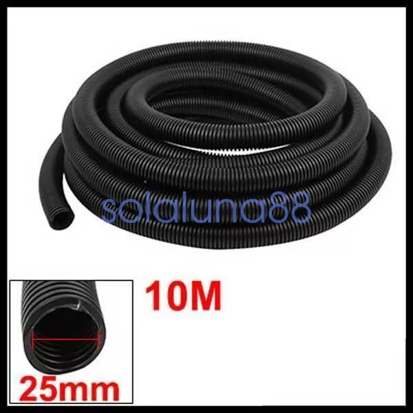 Flexible Black Plastic Corrugated Conduit Wire Cable Pipe Hose Tube 20/25mm Dia 3