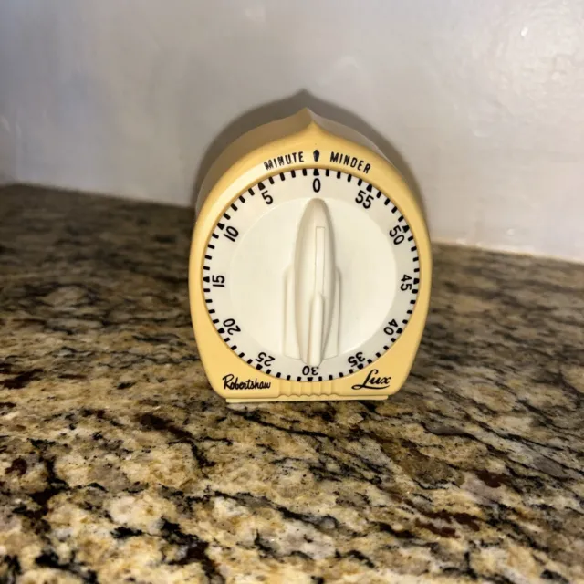 Vintage Robert Shaw Lux 60 Minute Minder Kitchen Timer Atomic Rocket Knob Works