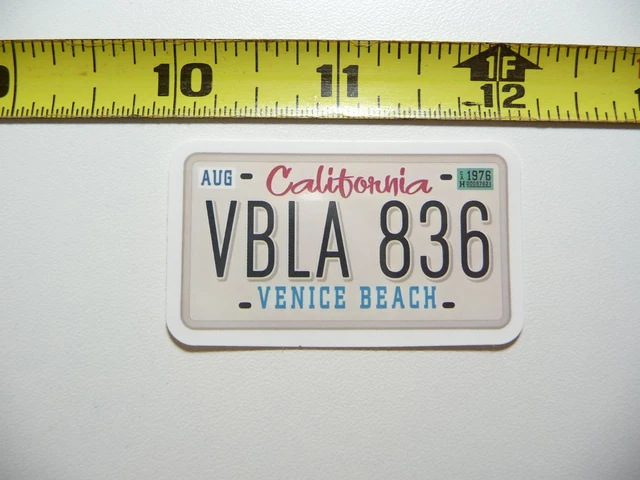 California Venice Beach License Plate Decal Sticker Pride State