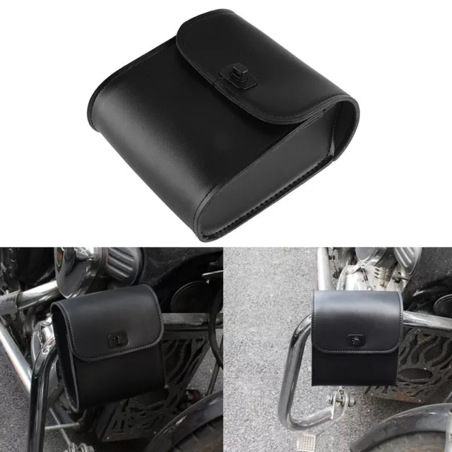 Hot Motorcycle Bag PU Leather Side Tool Bag Storage Saddle Luggage Universal