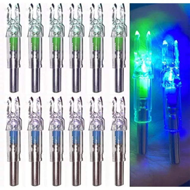 6/12Pc Lighted Nock for Archery Arrows with .244/6.2mm Inside Diameter Led Nocks