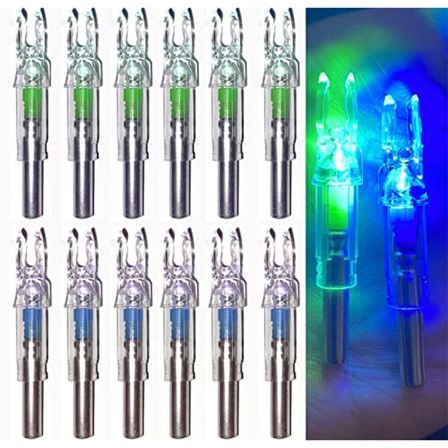6/12Pc Lighted Nock for Archery Arrows with .244/6.2mm Inside Diameter Led Nocks
