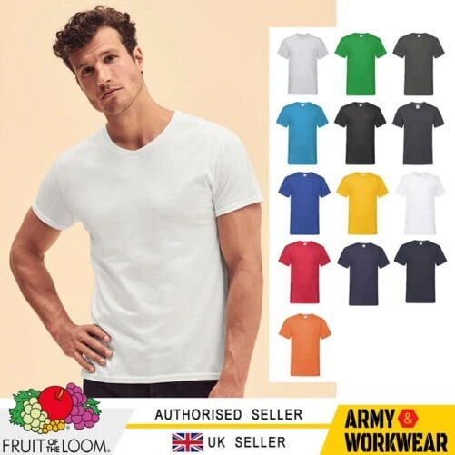 Fruit of The Loom Uomo Scollo V T-Shirt Tinta Unita T Cotone Casual da Donna