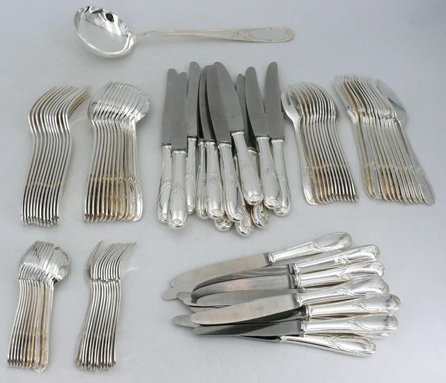 97pcs Louis XV Style Silver Metal Housewife, Excellent Condition.