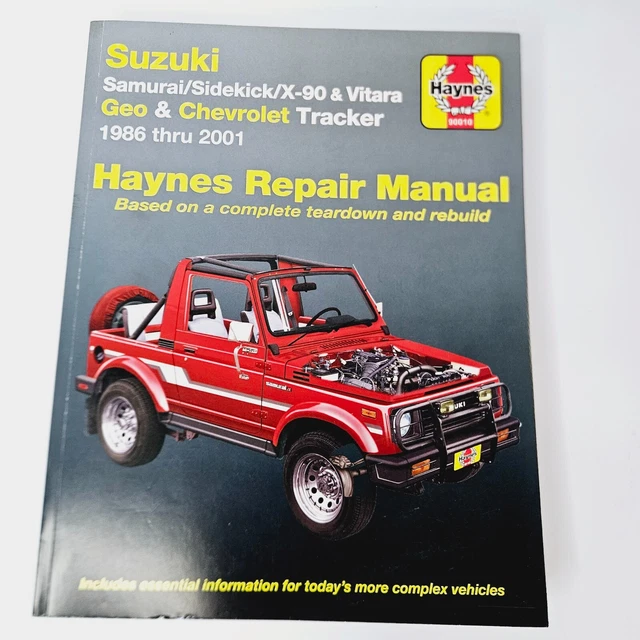 Haynes Repair Manual 90010 Suzuki Samurai/Sidekick/X-90 & Votaries GEO Tracker