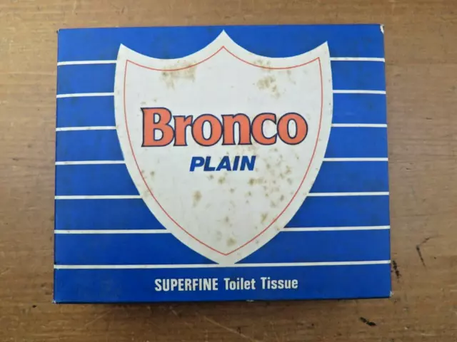 Vintage 1960s BRONCO Superfine TOILET TISSUE Unused 5x4½" Box Packaging