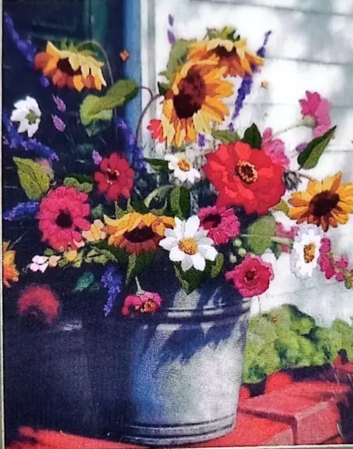 DIMENSIONS BUCKET OF FLOWERS Crewel Embroidery Kit   Gretchen Huber Warren