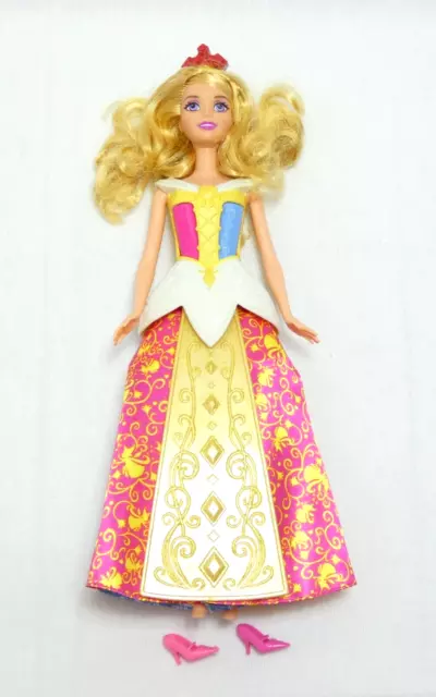 Poupee Barbie Robe Rose Et Or En Plastique Jouet Ancien Vintage 30Cm Mattel