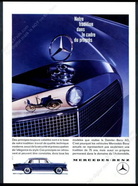 1962 Mercedes Benz 220 SE W110 car color photo vintage print ad