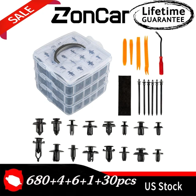 721Pcs Car Retainer Clips Auto Fasteners Push Trim Clips Pin Rivet Bumper Kit US