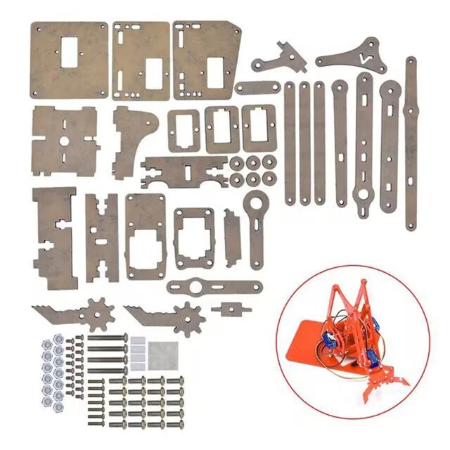 ACRYLIC MECHANICAL ROBOT Manipulator Claw Kit for Arduino Learning DIY ...