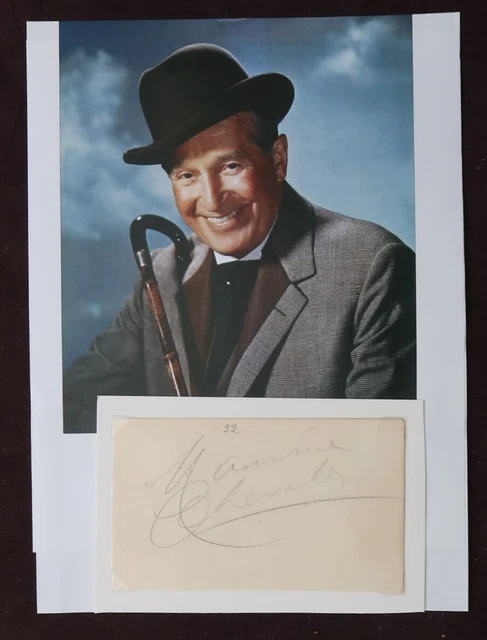 Maurice Chevalier - singer - cut autograph