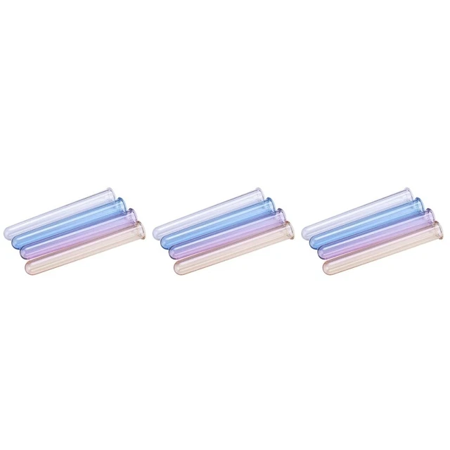 12 pcs 12cm Plastic Colorful Test Tube for Scientific Experiments Party Storage