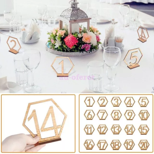 1-40 Wooden Table Numbers Freestanding Party Birthday Wedding Event Decorations