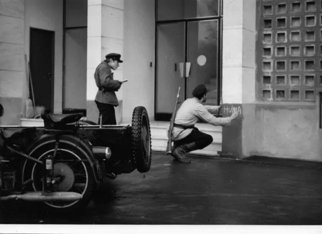 Photo originale Les carabiniers Jean-Luc Godard moto side-car
